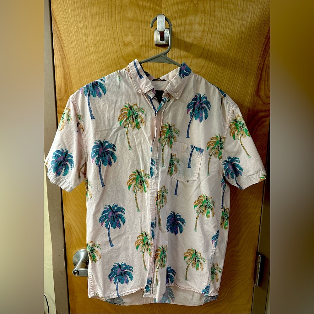 Large - Pink - Casual Button Down (Artistry in Motion)